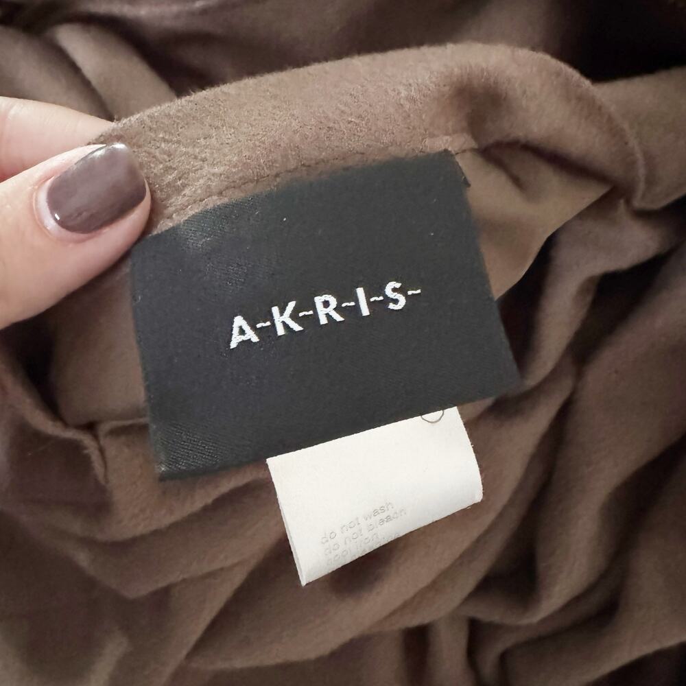 AKRIS Reversible Cashmere Silk Parka Jacket Brown Tan 8 - Picture 9 of 10